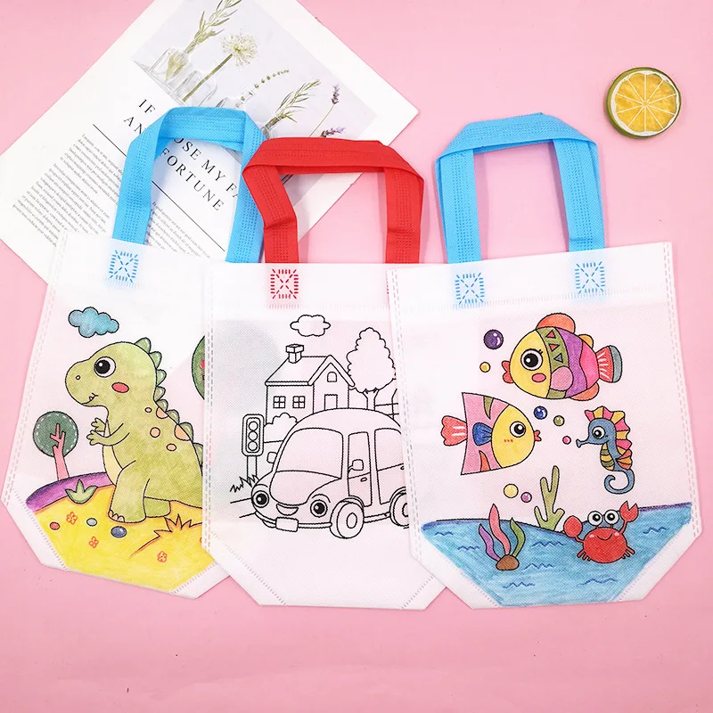 Art Craft Event - 24pcs Cute Cartoon Coloring Bags Reusable