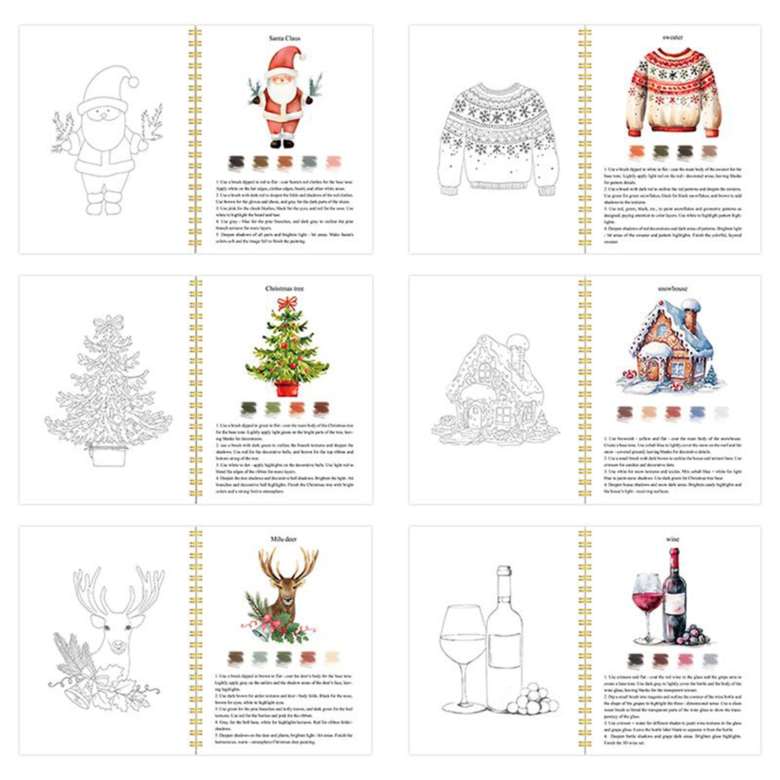 Art Craft For Christmas - Beginner Watercolor Workbook Christmas Watercolor Workbooks