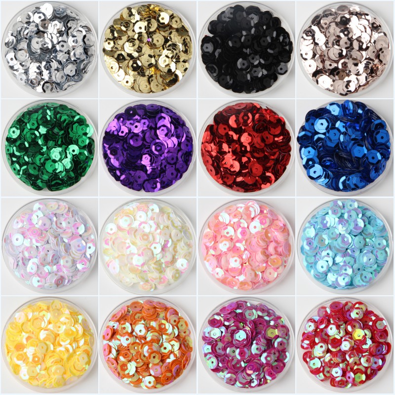 Art Craft Cup - 10g/Lot Multi Size 4mm/5mm/6mm/8mm Sequin PVC
