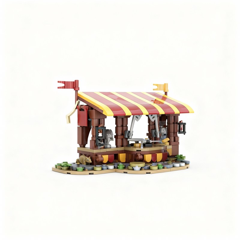 Art Craft Gift Ideas - 367pcs MOC Armor Market Castle Model
