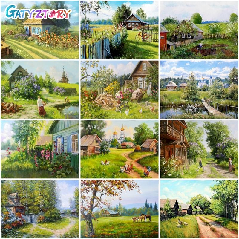 Art Craft Village - GATYZTORY Painting By Numbers Beautiful Village