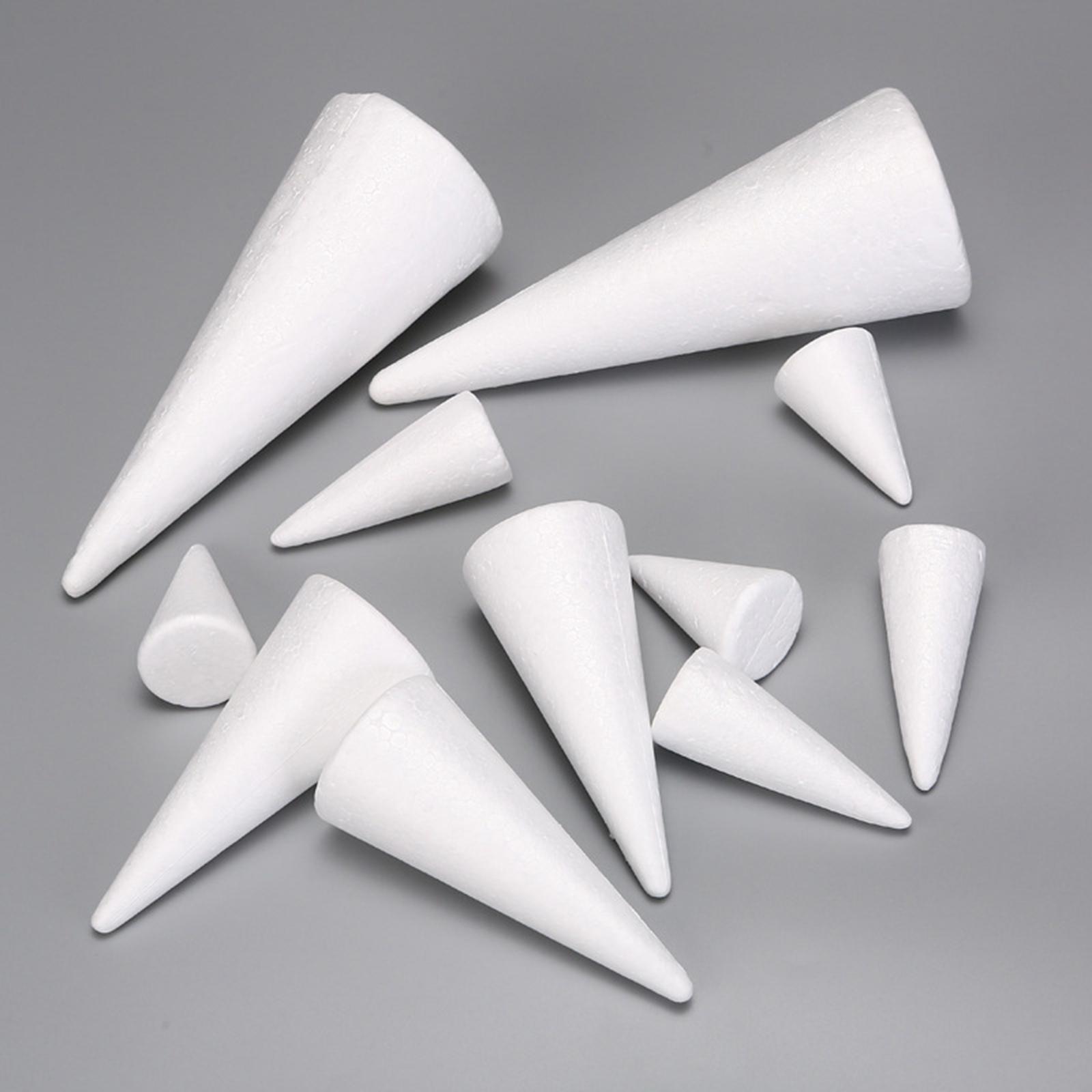 Art Craft For Christmas - 15Pcs Craft Foam Cones White Polystyrene