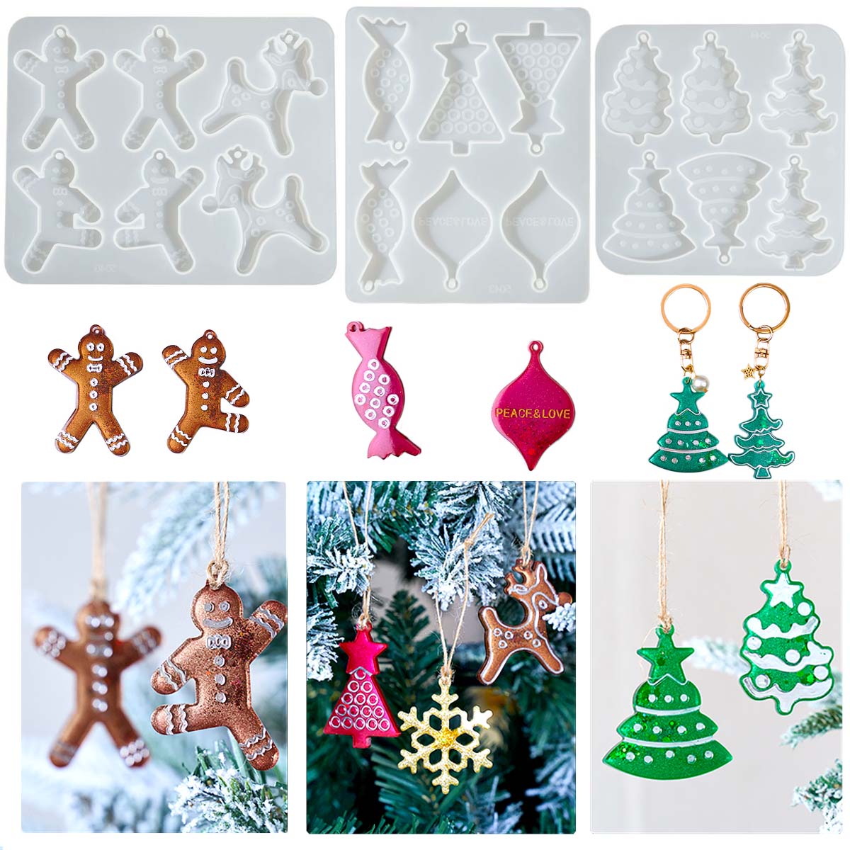 Art Craft Model - Christmas Series Earrings Pendant Silicone Mold