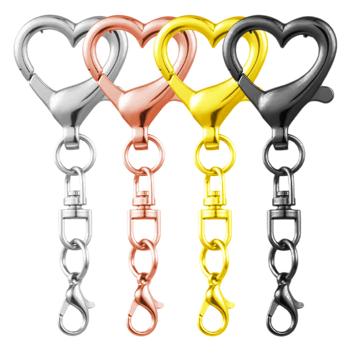 Art Craft Market - 5/15/30Pcs Heart Shaped Swivel Clasp Spring