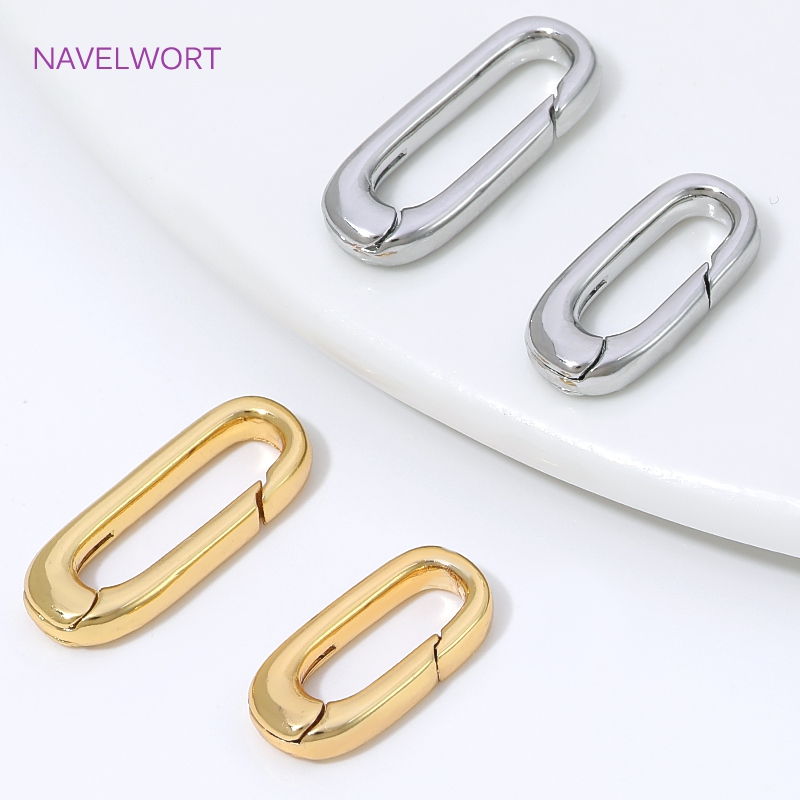 Art Craft Market - 1/2/4Pcs 18K Gold Plated Oval Spring