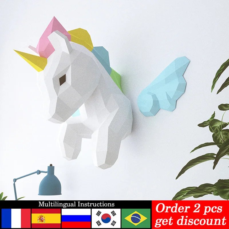 Art Craft Center - Rainbow Unicorn Animal Wall Decor Home