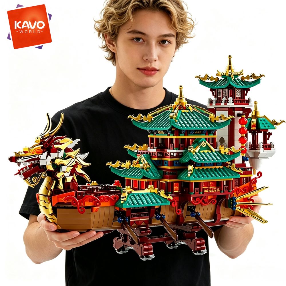 Art Craft Meaning - KAVOWORLD 2453pcs Dragon Boat Building Blocks