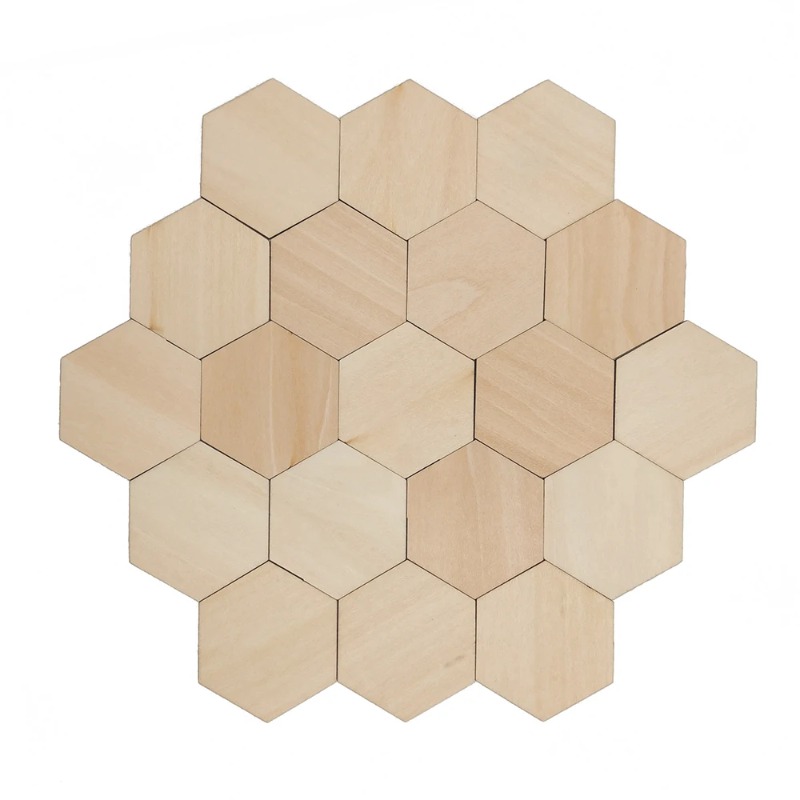 Art Craft For Christmas - 10-120mm Wooden Hexagon Blank Slices Unfinished