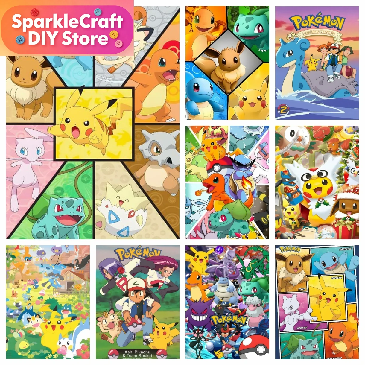 Art Craft Things - 1pc frameless Cartoon Pokemon Anime Diamond