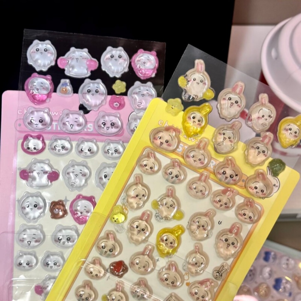 Art Craft And Cloth - Cute Chiikawa 3D Crystal Embossed Stickers