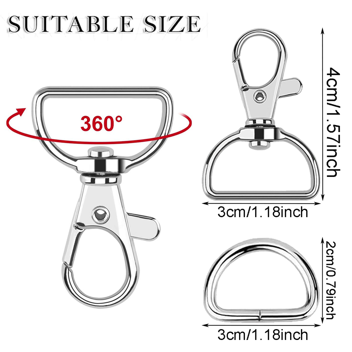 10/20 Set Large D Clip Swivel  - Art Craft Bag recension och pris
