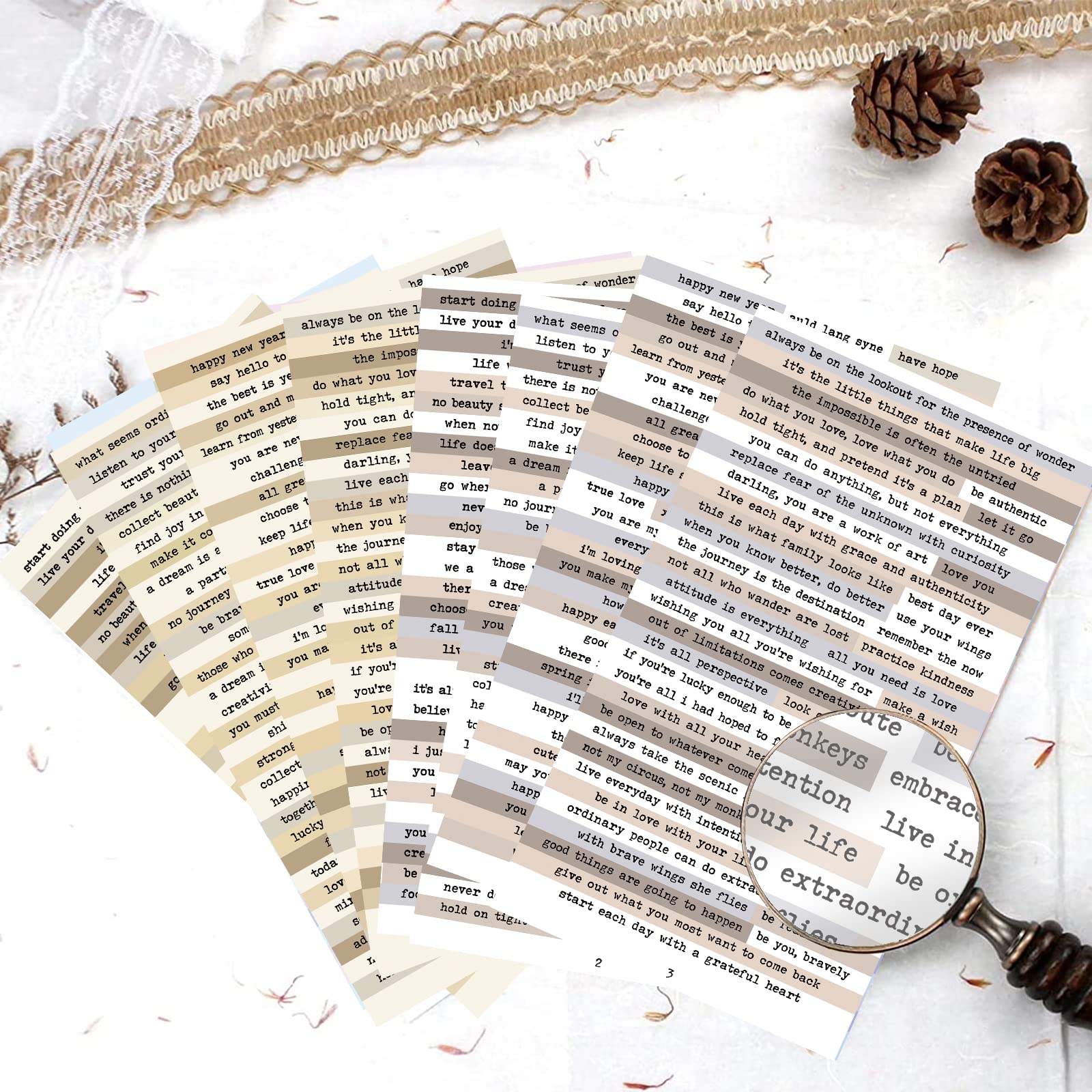 8pcs Brown Notes Quote Sticker - Art Craft Quotes recension och pris
