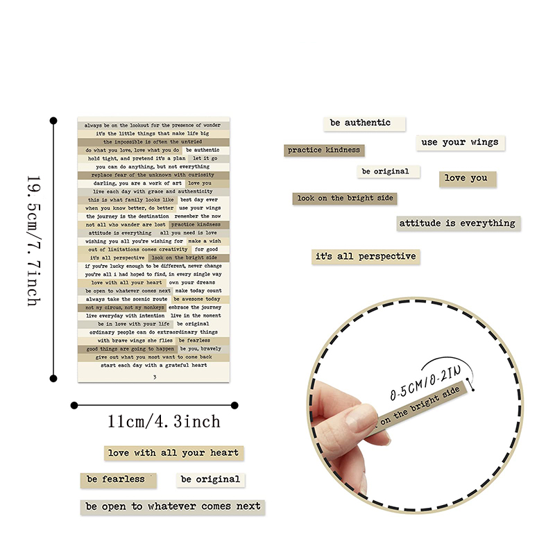 8pcs Brown Notes Quote Sticker - Art Craft Quotes recension och pris