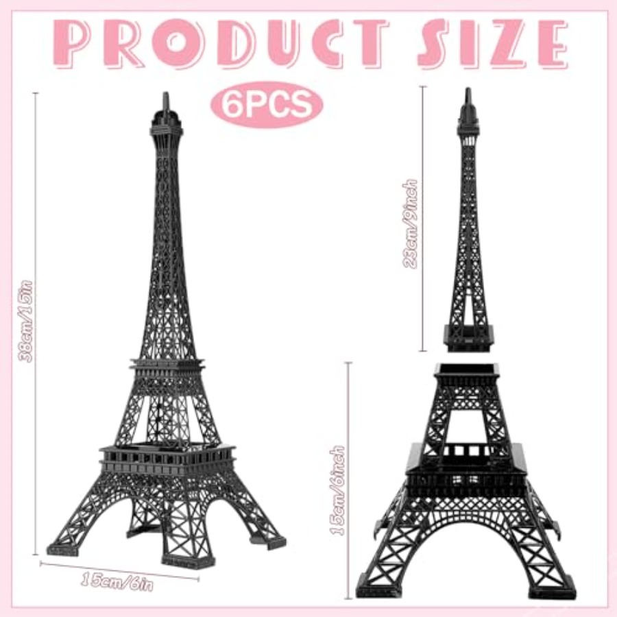 6 Pcs 15'' Eiffel Tower Statue - Art Craft Model recension och pris