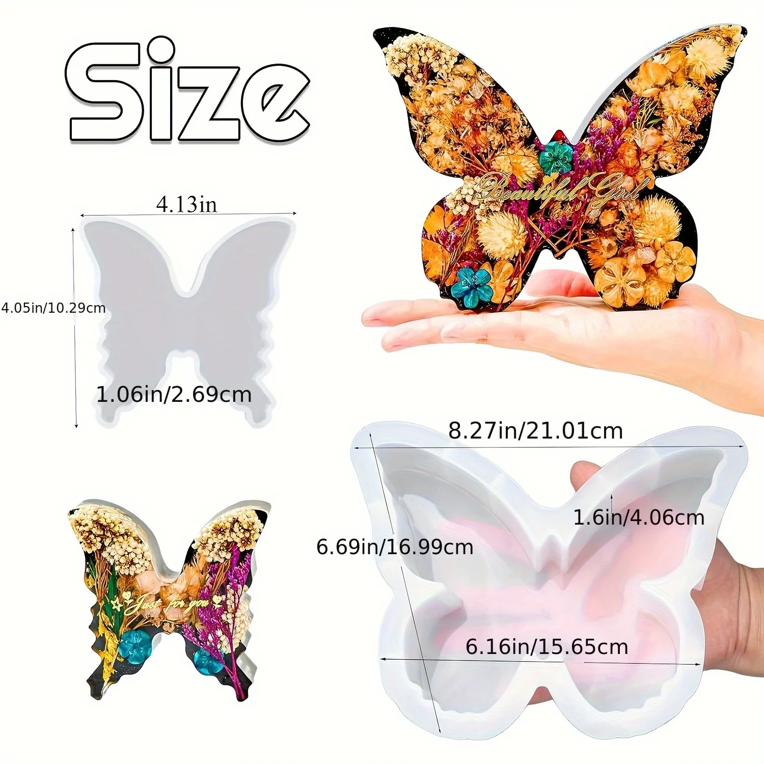 Two sizes of butterfly resin m - Art Craft Model recension och pris
