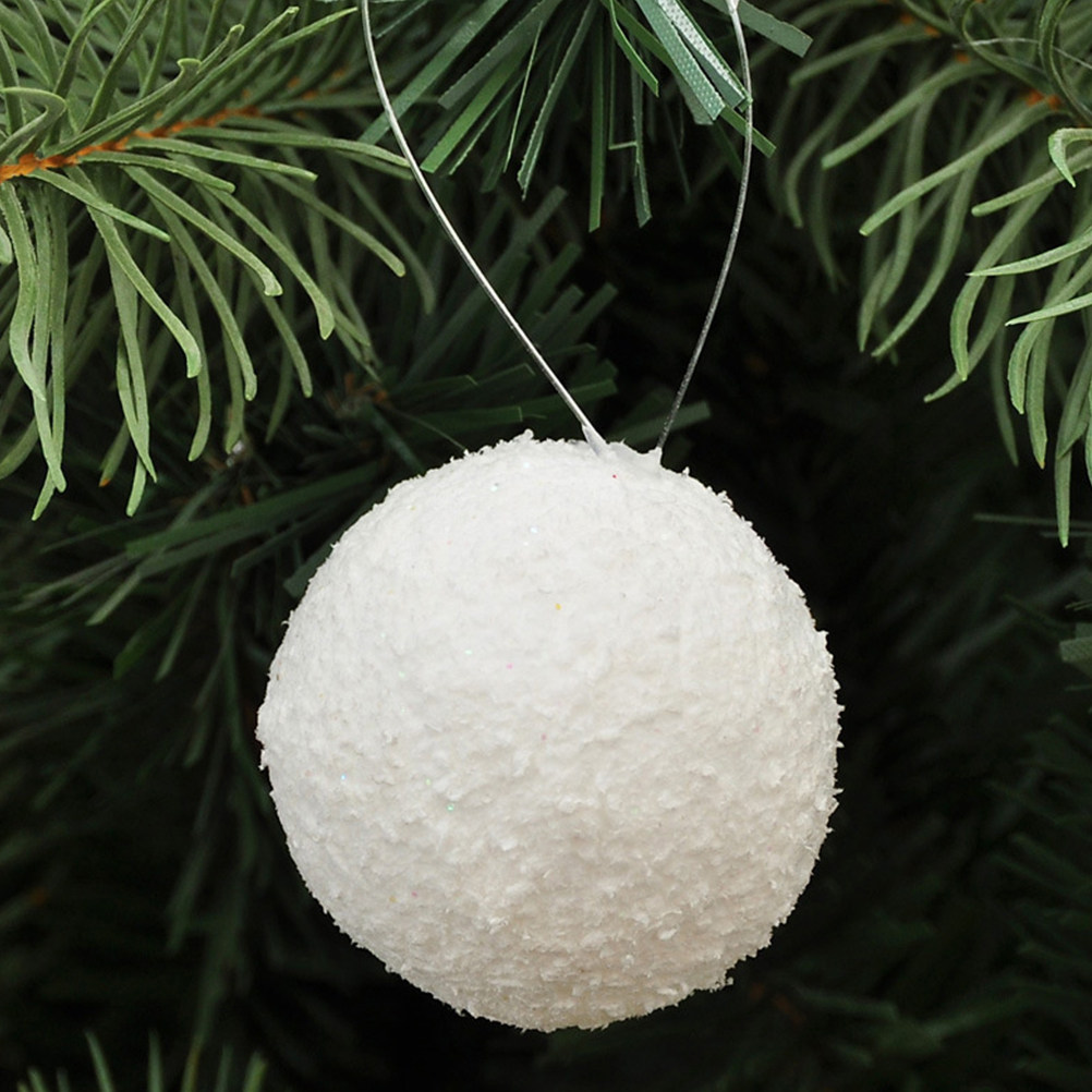 6Pcs White Xmas Ball Solid Den - Art Craft For Christmas recension och pris