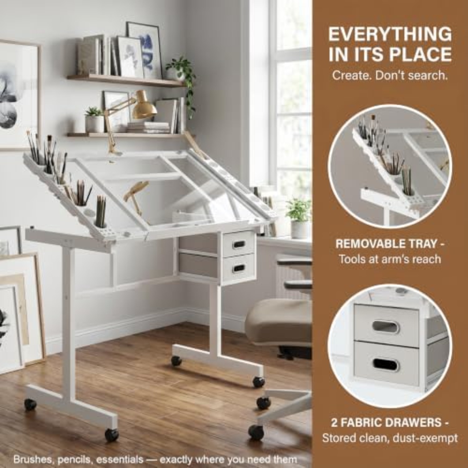 Rolling Drafting Table Desk, P - Art Crafts recension och pris