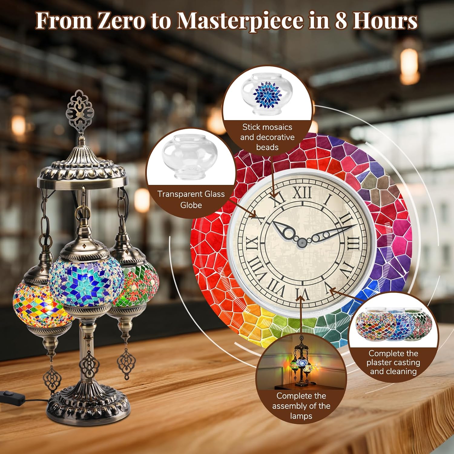 DIY 3 Globe Turkish Mosaic Lam - Art Crafts recension och pris