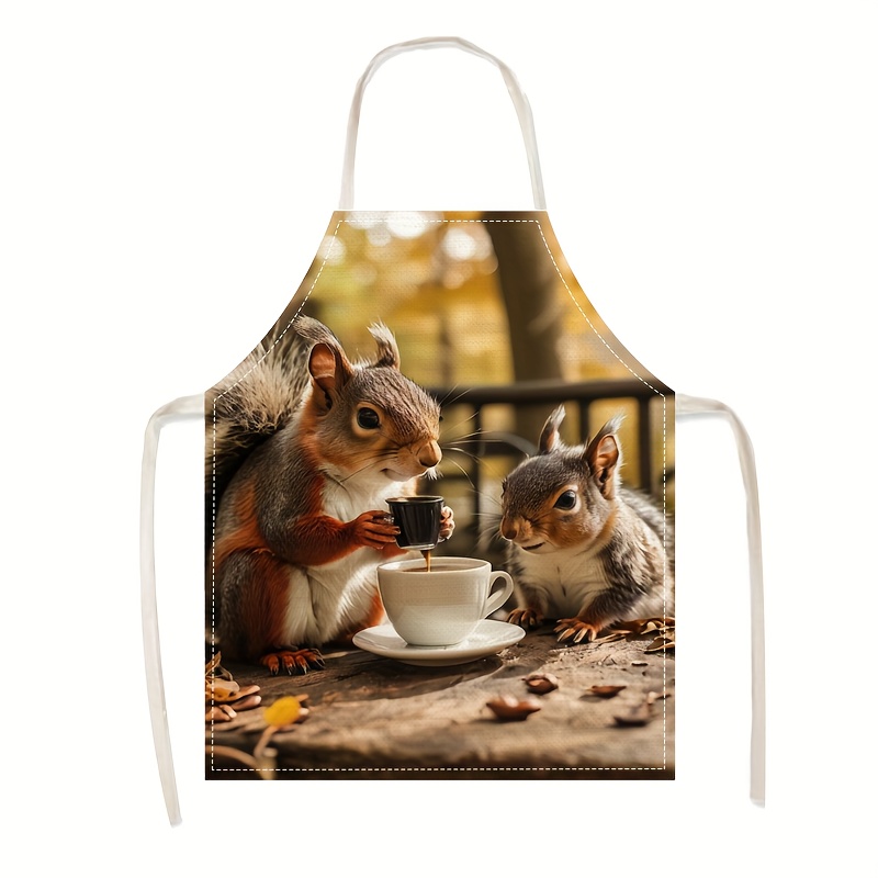 Linen Apron Squirrel Coffee Sc - Art Craft Gift Ideas recension och pris