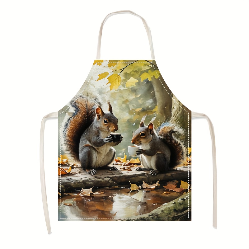 Linen Apron Squirrel Coffee Sc - Art Craft Gift Ideas recension och pris