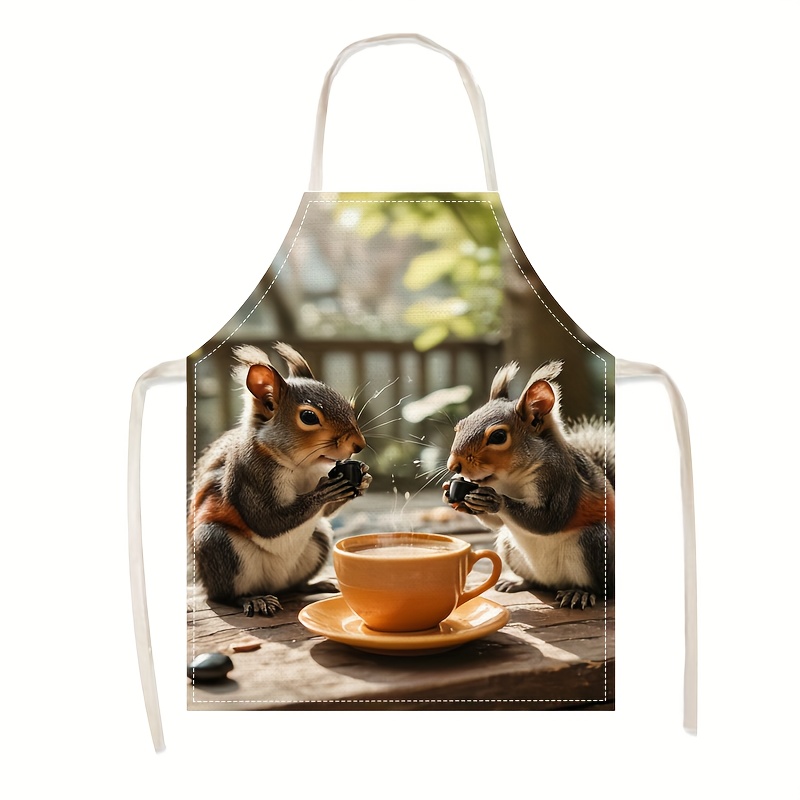 Linen Apron Squirrel Coffee Sc - Art Craft Gift Ideas recension och pris