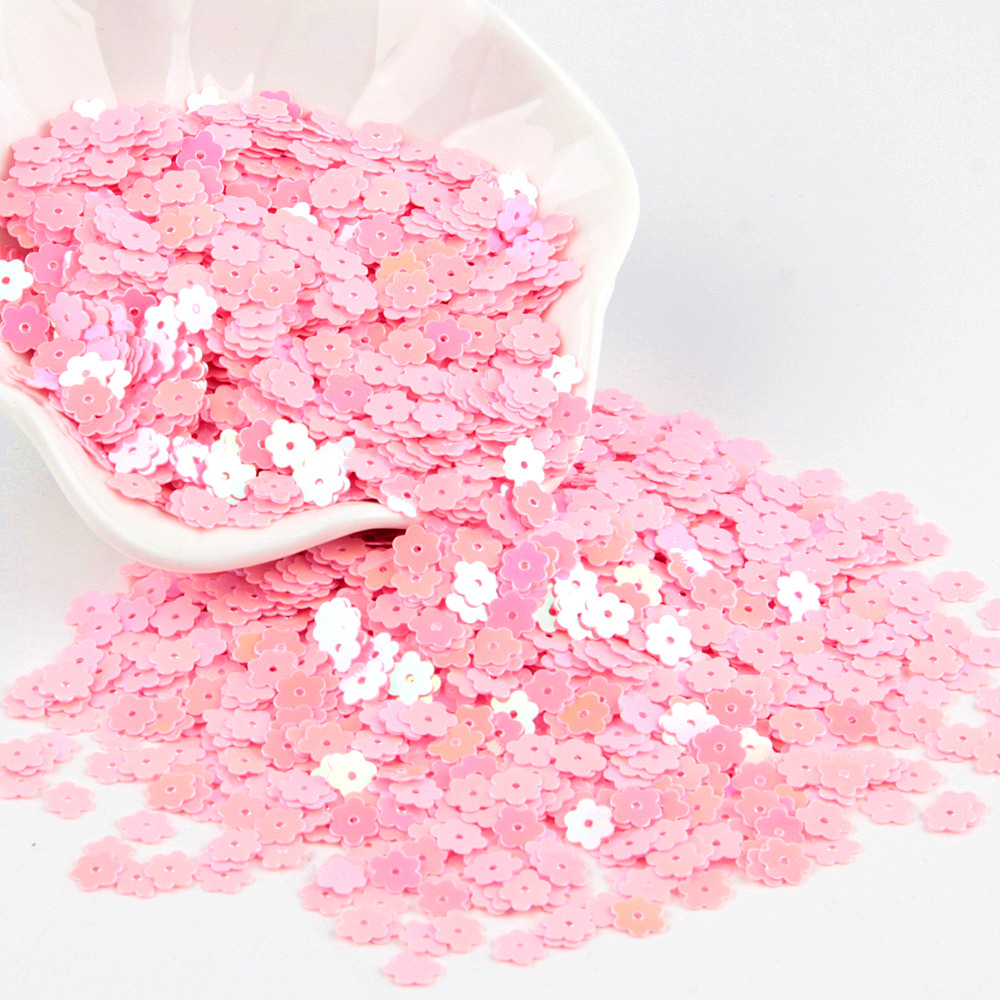 Matte Pink Flower Sequins 6mm  - Art Craft Cup recension och pris
