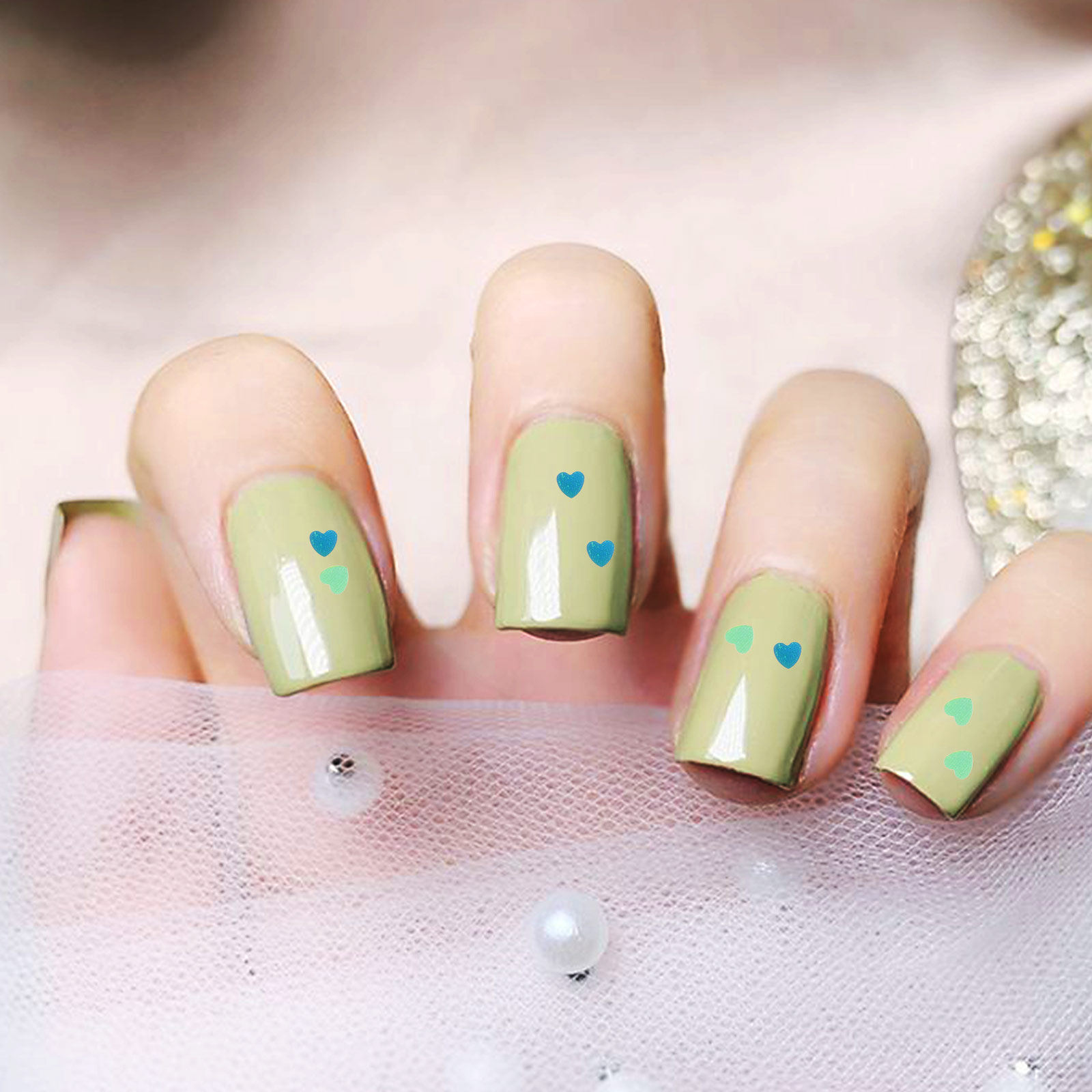 1Set Shinning Heart Nail Sequi - Art And Craft Valentine recension och pris