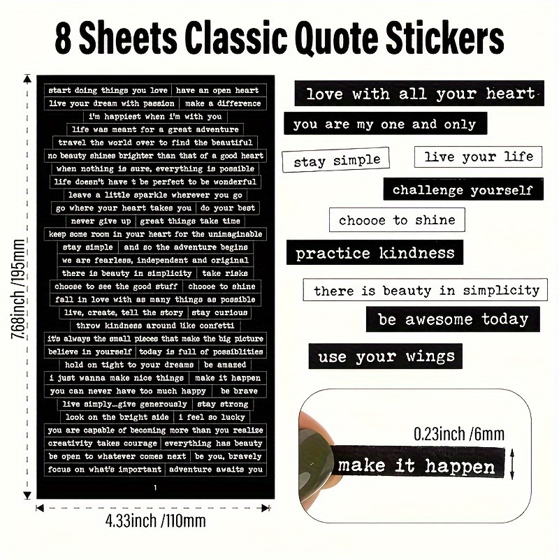 406pcs Inspirational Quote Sti - Art Craft Quotes recension och pris