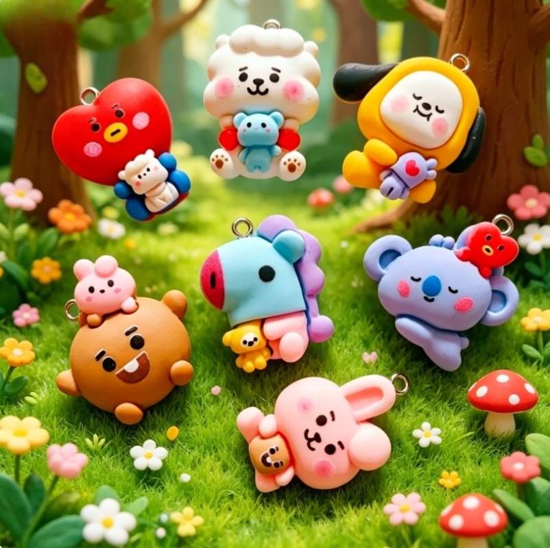 7pcs BT21 Resin Cartoon Charm  - Art Craft Market recension och pris
