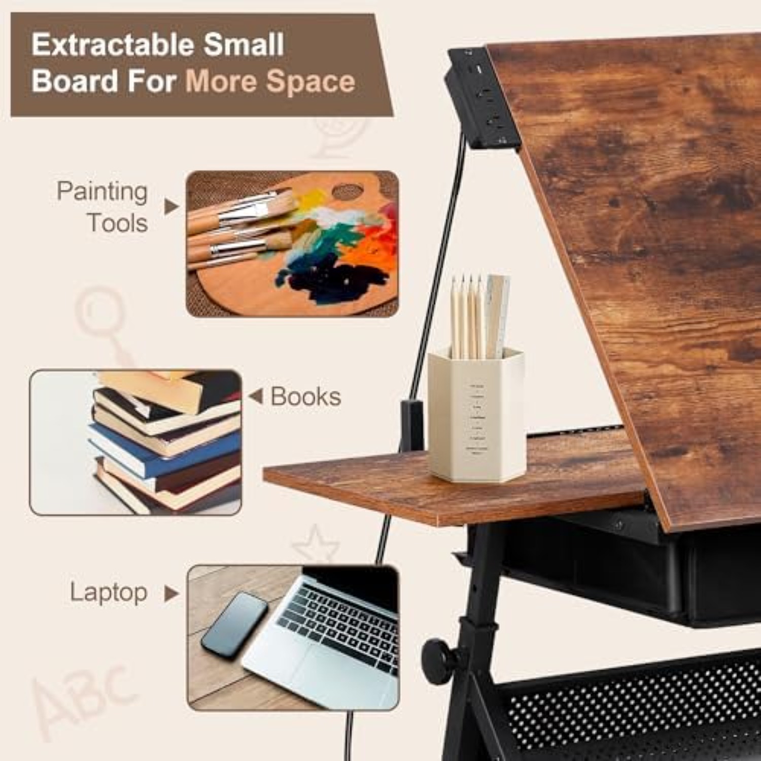 Adjustable Drafting Table with - Art Crafts recension och pris