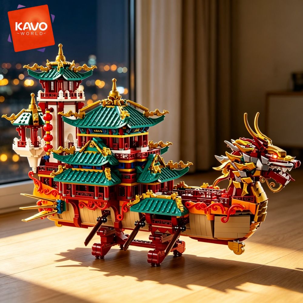 KAVOWORLD 2453pcs Dragon Boat  - Art Craft Meaning recension och pris