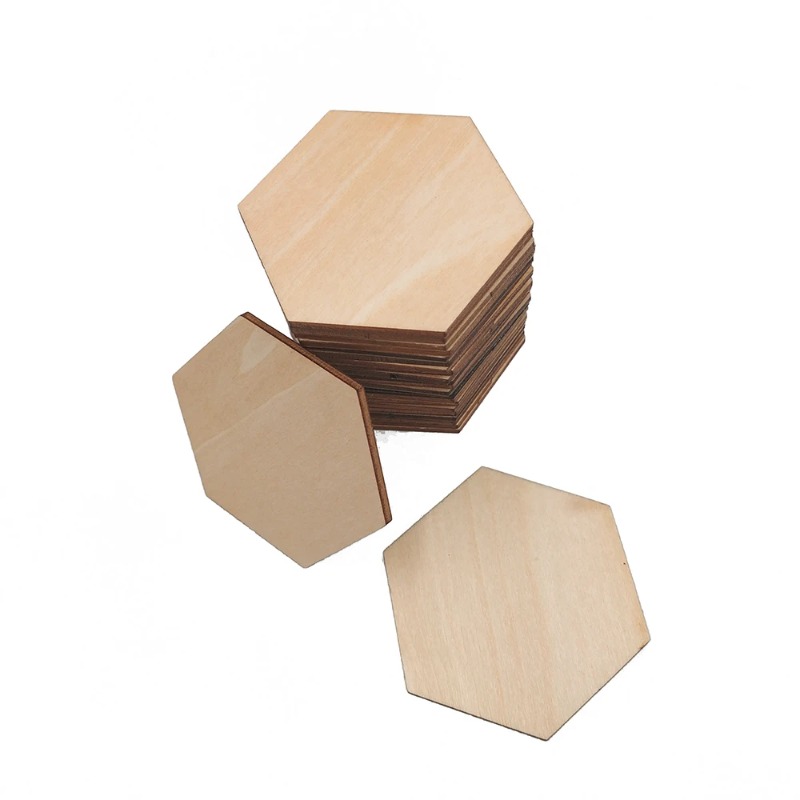 10-120mm Wooden Hexagon Blank  - Art Craft For Christmas recension och pris