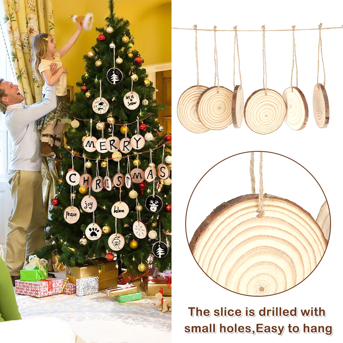30/60Pcs Natural Unfinished Wo - Art Craft For Christmas recension och pris