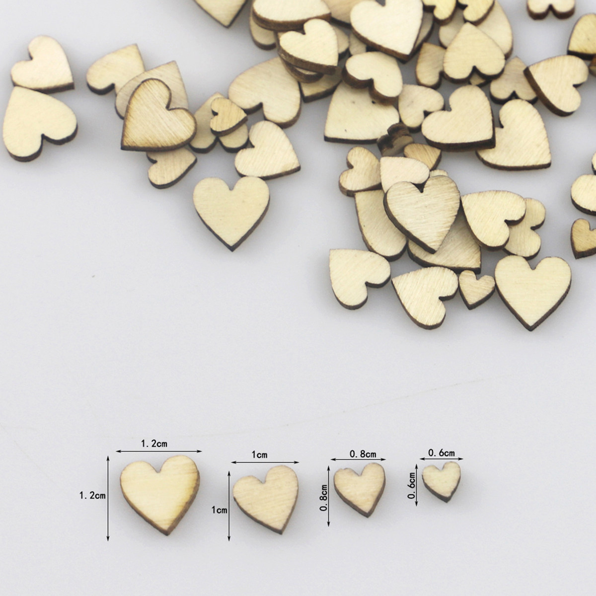 100Pcs Wooden Heart Decor Prem - Art And Craft Valentine recension och pris