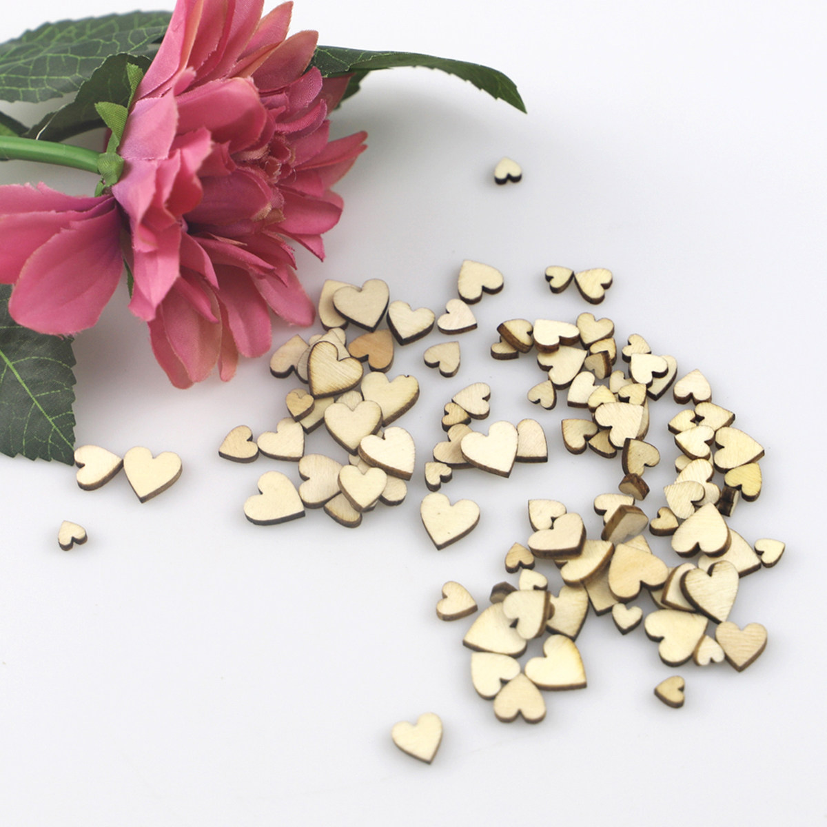 100Pcs Wooden Heart Decor Prem - Art And Craft Valentine recension och pris