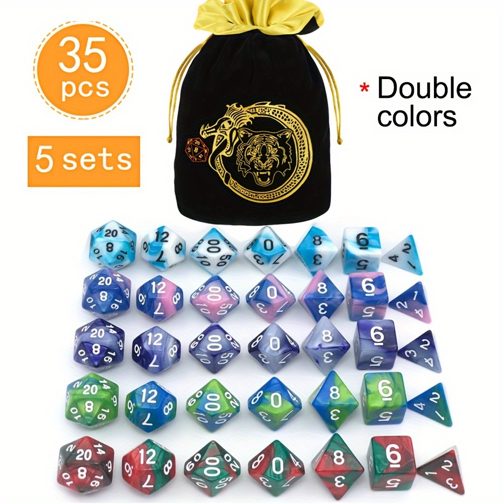 DND 5 Sets 35 Pcs Polyhedral D - Art Craft Bag recension och pris