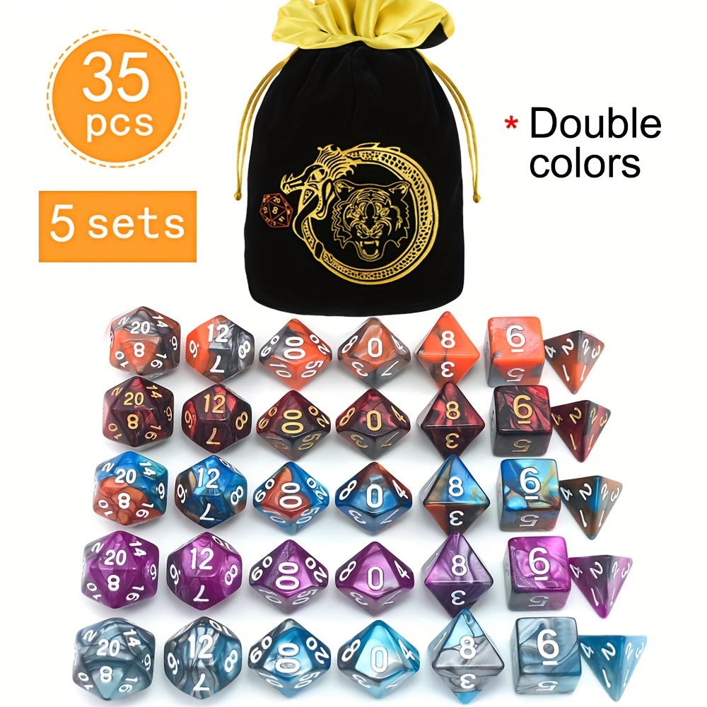 DND 5 Sets 35 Pcs Polyhedral D - Art Craft Bag recension och pris