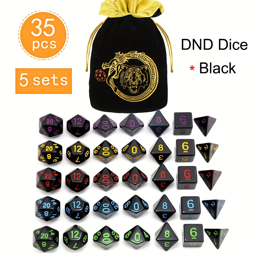 DND 5 Sets 35 Pcs Polyhedral D - Art Craft Bag recension och pris