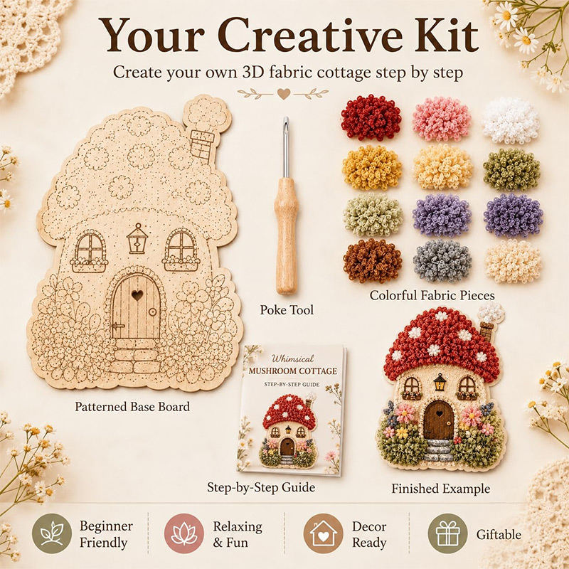 Whimsical Village 3D Fabric Po - Art Craft Village recension och pris