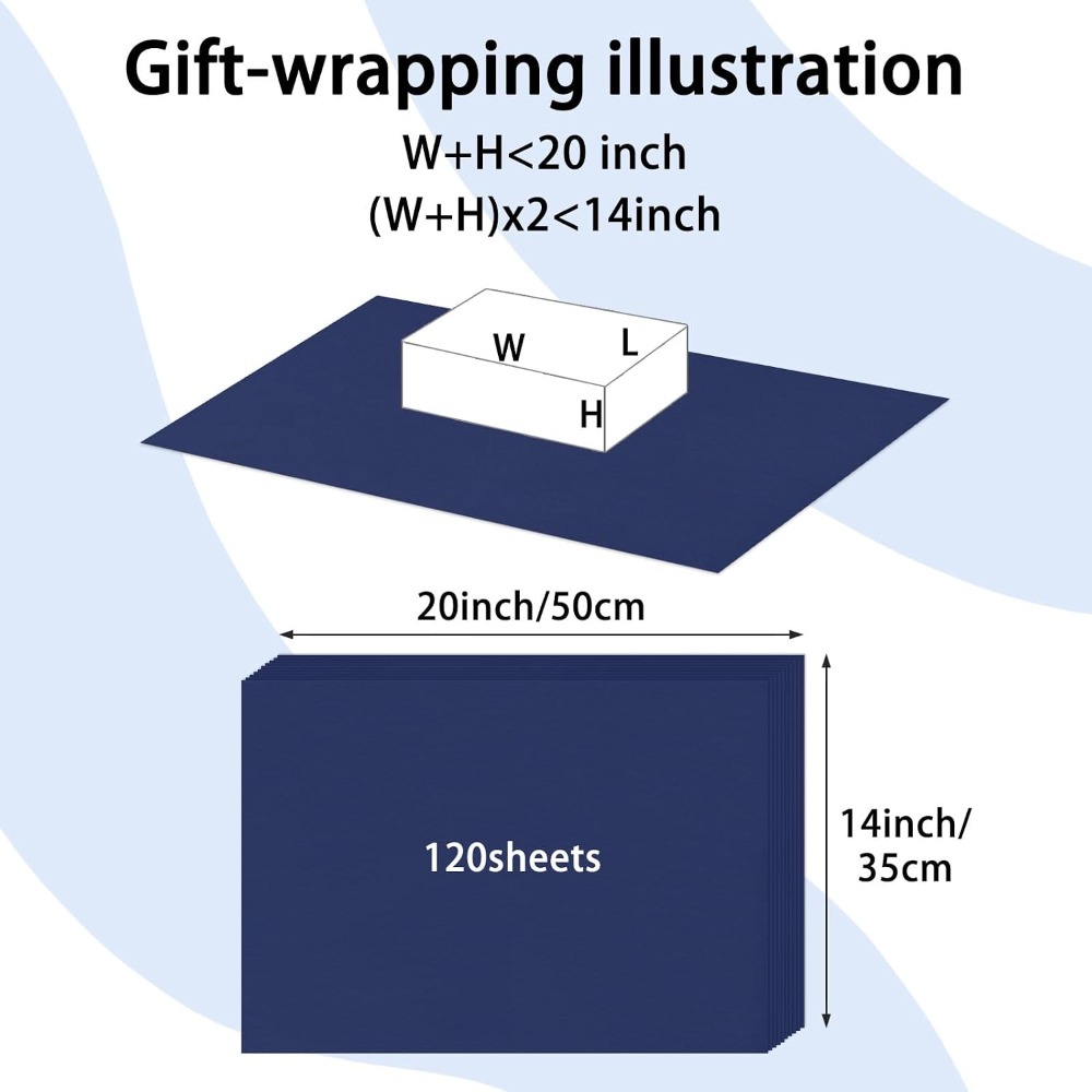 120 Sheets Navy Blue Tissue Pa - Art Crafts recension och pris