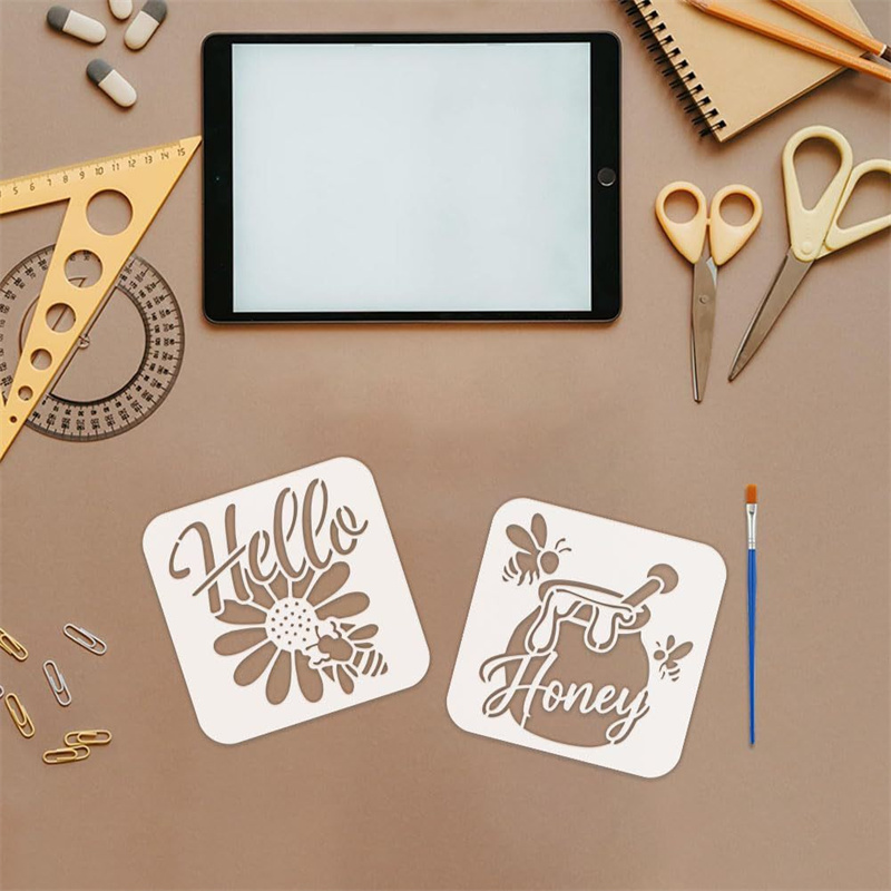 9Pcs Quotes Bee Honey Stencils - Art Craft Quotes recension och pris